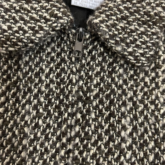 Jones New York Vintage Shades Of Brown Wool Silk Tweed Zip Up Blazer, Size 10 - Picture 3 of 10